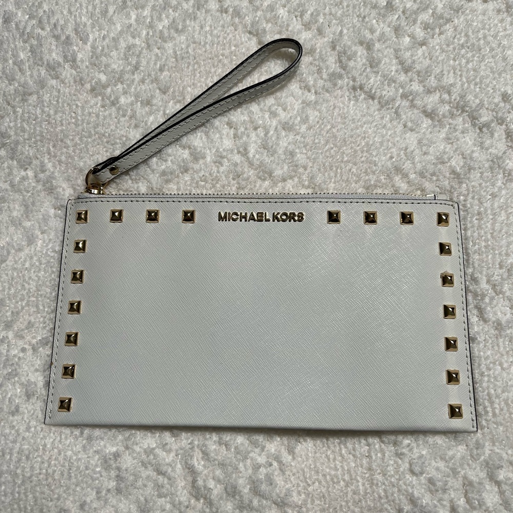 Michael Kors large Wristlet with Gold Studded Accents